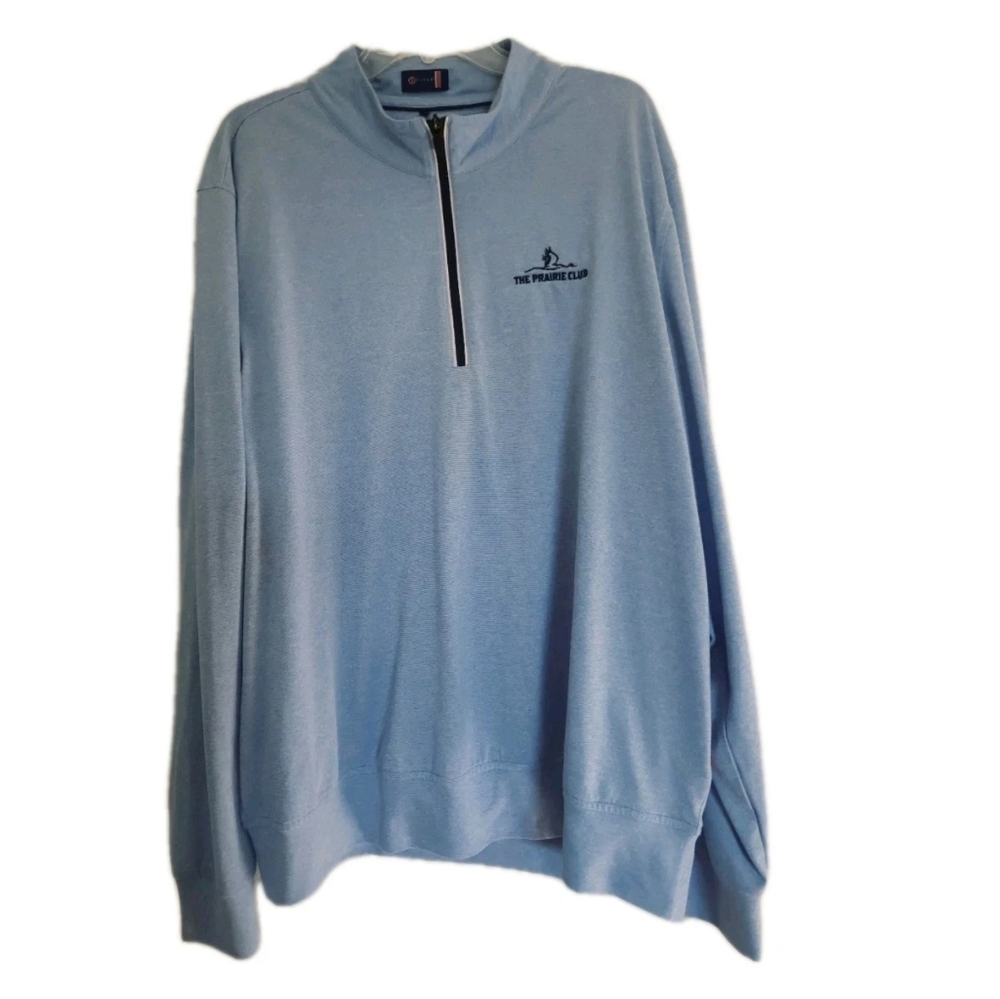Stitch Golf Quarter Zip Pullover Mens XL Heathered Blue Sweater The Prarie Club